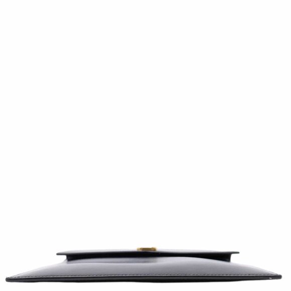 Yves Saint Laurent  Uptown Envelope Smooth Shiny Calfskin Leather Pouch Black - Picture 9 of 13